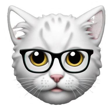 brains outside kitten with eyeglasses  sticker