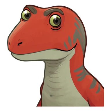 red cute Velociraptor sticker