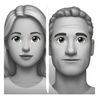 a two shot of people in black and white sticker