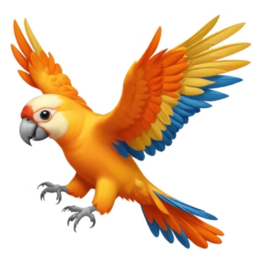 orange parrot cockatiel bird flying sticker