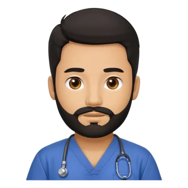 male with a scrubs and blanck hair and tan skin and beard sticker