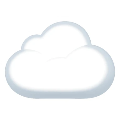 Convert the cloud image to a simple emoji style with a soft, puffy look and rounded shapes. Keep the appearance clean and minimal with no background. The style should resemble a simple emoji but maintain the softness and puffiness of the cloud. sticker