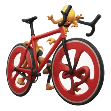 demon on red fixed gear bicycle sticker