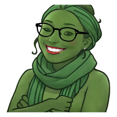 arms crossed holding neck laughing woman sticker