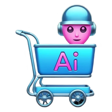 cart with a glowing AI sign sticker