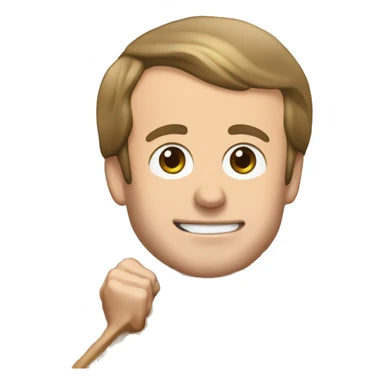 Emmanuel macron qui mange du riz sticker