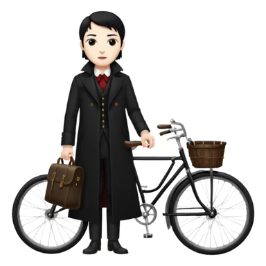 vampire stand with bicycle. sticker