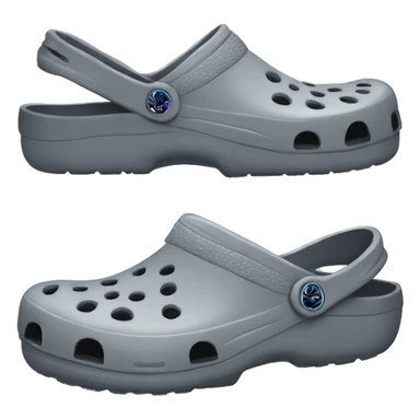 grey pair of crocs for feet sticker