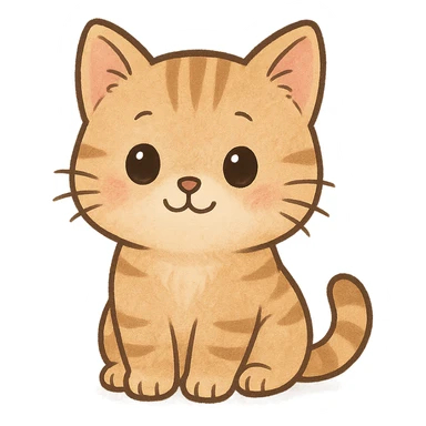 cute cat sitting, charming and adorable, general style sticker