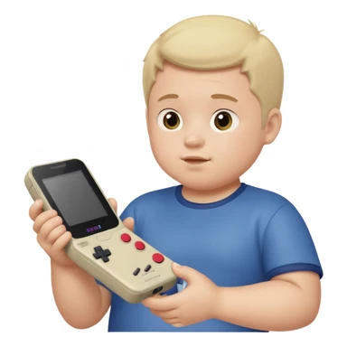 fat boy playing game boy sticker