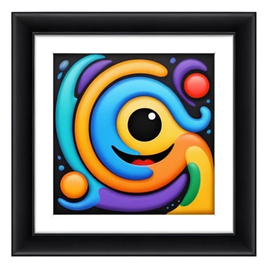 weird painting with a frame   sticker