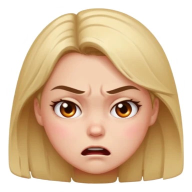 A 😡 but clamed dowe but keep the face expression and make it blushing and a girl sticker