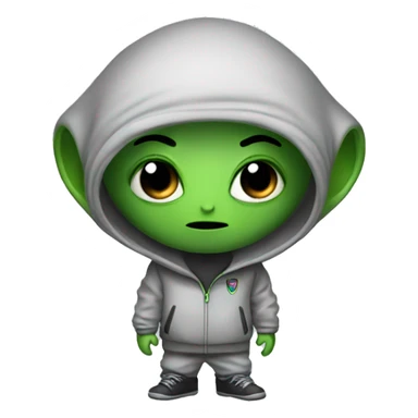 alien with tracksuit on  sticker