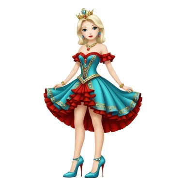 “She’s a model.” The woman he pointed out was wearing very high heels and an elaborate outfit. sticker