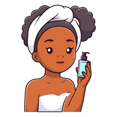 Black girl with moisturizer skincare routine sticker