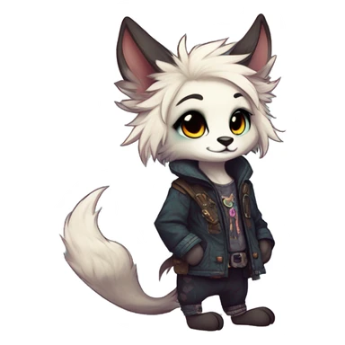 Cool cute Kawaii edgy fantasy animal fursona Fionbri by griffsnuff & LiLaiRa & Falvie full body sticker