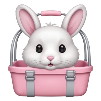 animal carrier with a rabbit inside sticker