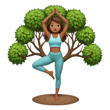 tree yoga poses Girl sticker
