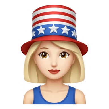 4th of july woman sticker