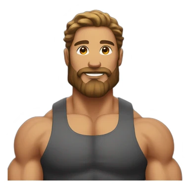 Bodybuilder with beard and long hair sticker