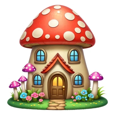 Glitter girly mushroom house sticker