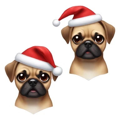 Two happy pugaliers with Christmas costumes sticker