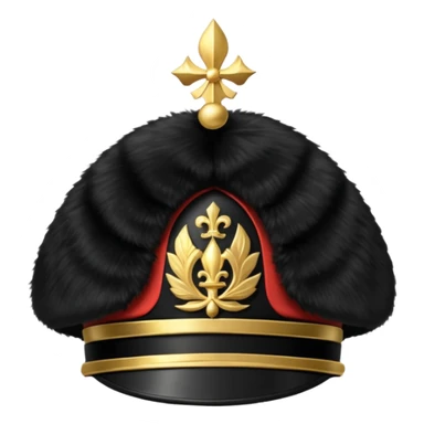 A Royal Guard hat with black fur texture and tall silhouette. sticker