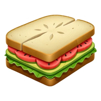 Sandwich with watermelon, wood and avocado sticker