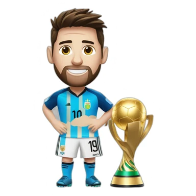Messi avec la coupe du monde sticker