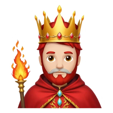 Fire old King – flame crown + scarlet cloak sticker
