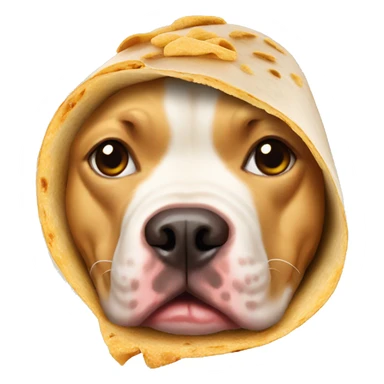 Gold pitbull inside a burrito sticker