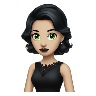 Goth disney princess with green eyes and black hair sticker