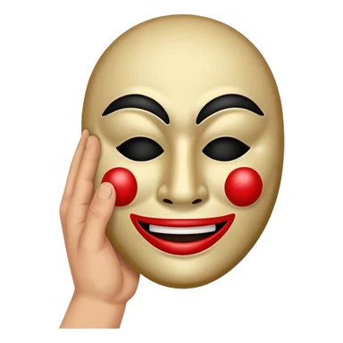 Fröhliche maske hand und trauriges Gesicht  sticker