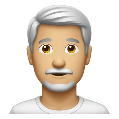 A gray haired man with a goatee, bowl cut sticker