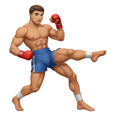 fighter kicking sticker