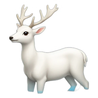 The white deer swimming in the morning sticker