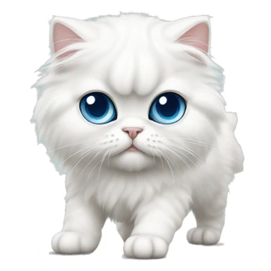 White persian cat whit blue eyes kitten walking  sticker