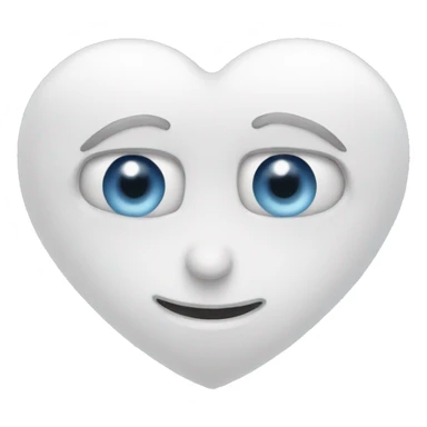 A white heart with eyes and handles sticker