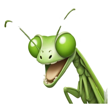 Mantis animada realista sonriendo sticker