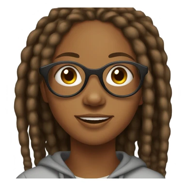 black girl teenager with locs and glasses sticker