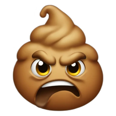 angry poop sticker