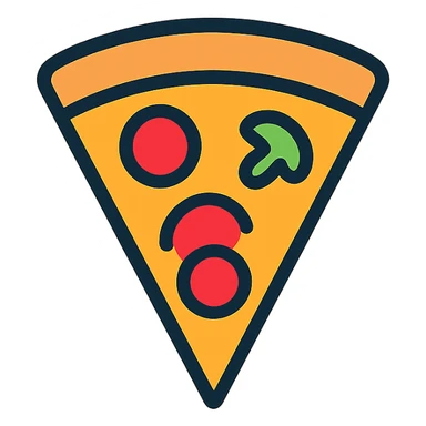 slice of pizza, color outlined icon style sticker