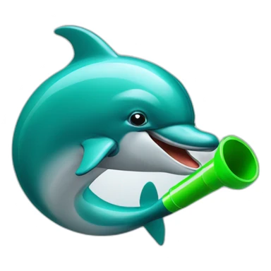 dolphin smoking a green pipe sticker