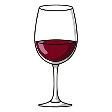 wine glass with red wine sticker