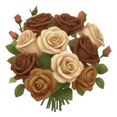 Bouquet of rose brown  sticker