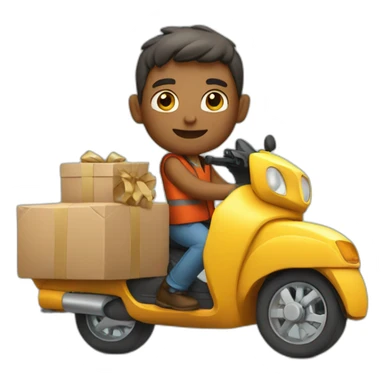 Courier and New Year sticker