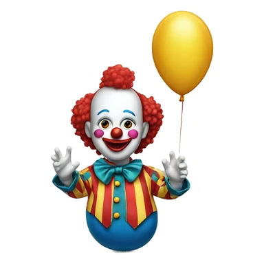Clown holing a balloon sticker