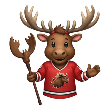 Moose wearing nhl kraken hockey jersey sticker