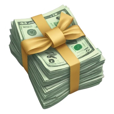 money wrapped in bow sticker