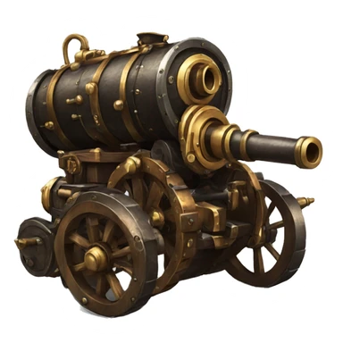 single steampunk pirate artillery canon sticker